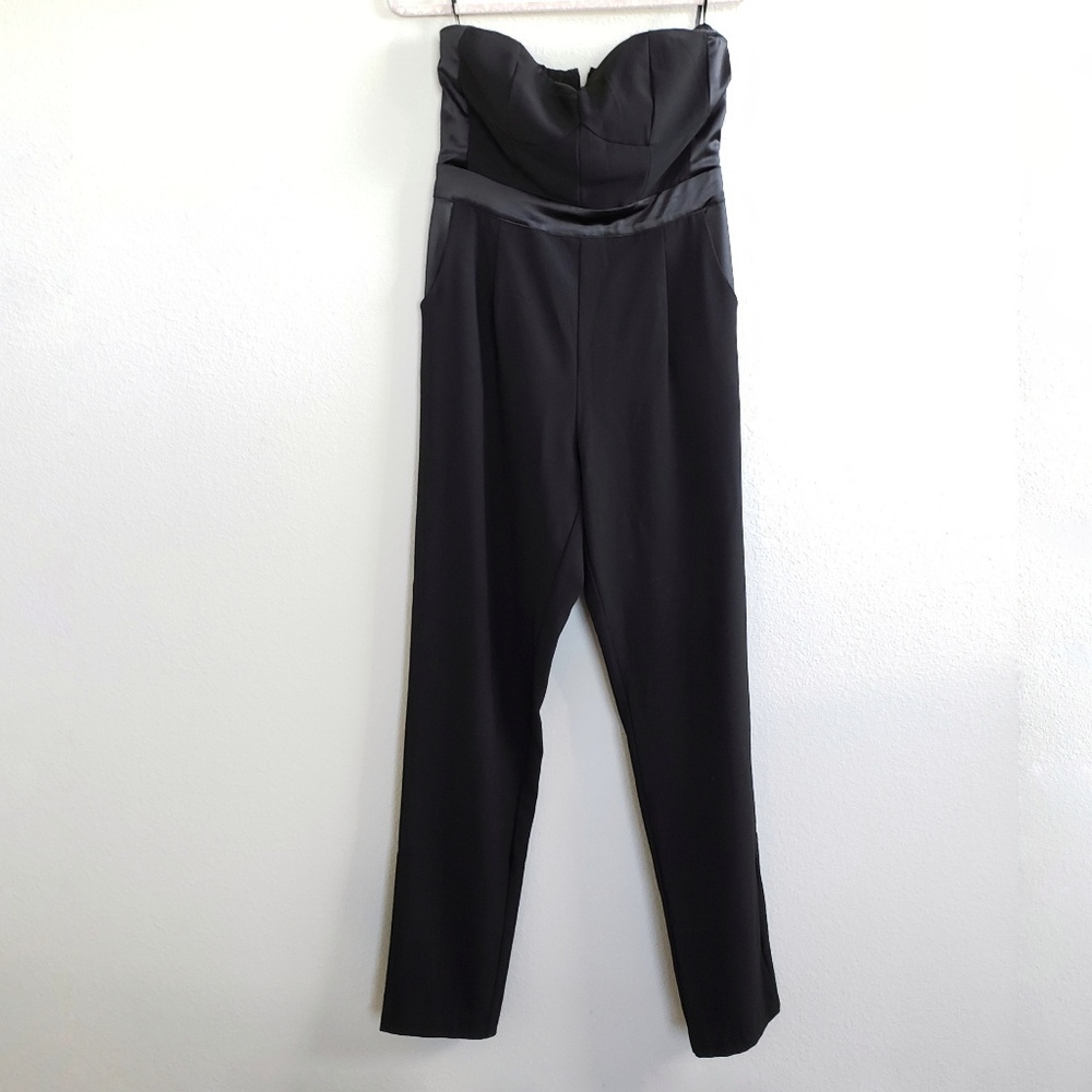 Black strapless jumpsuits